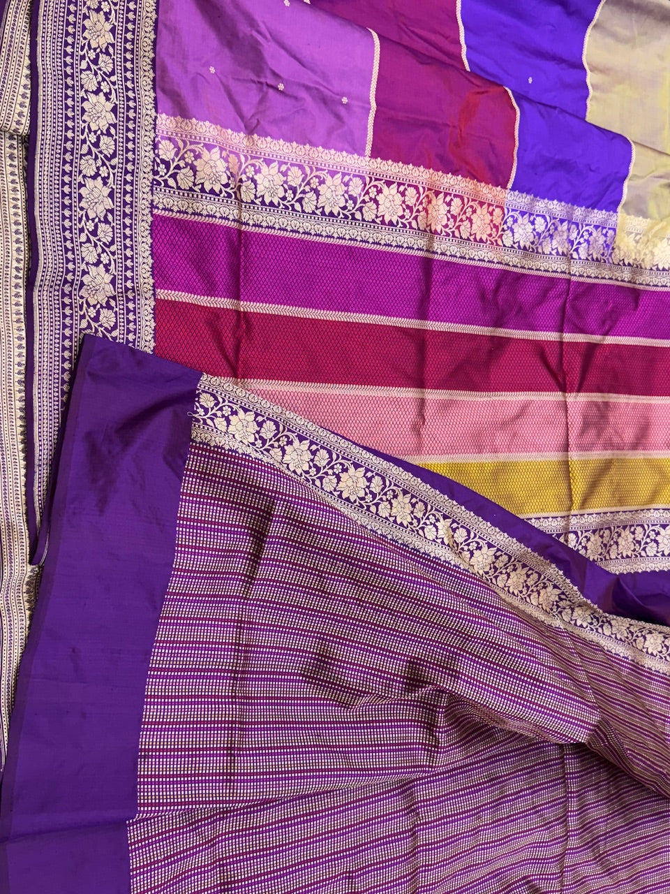 Purple Rangkaat Handwoven Banarasi Saree