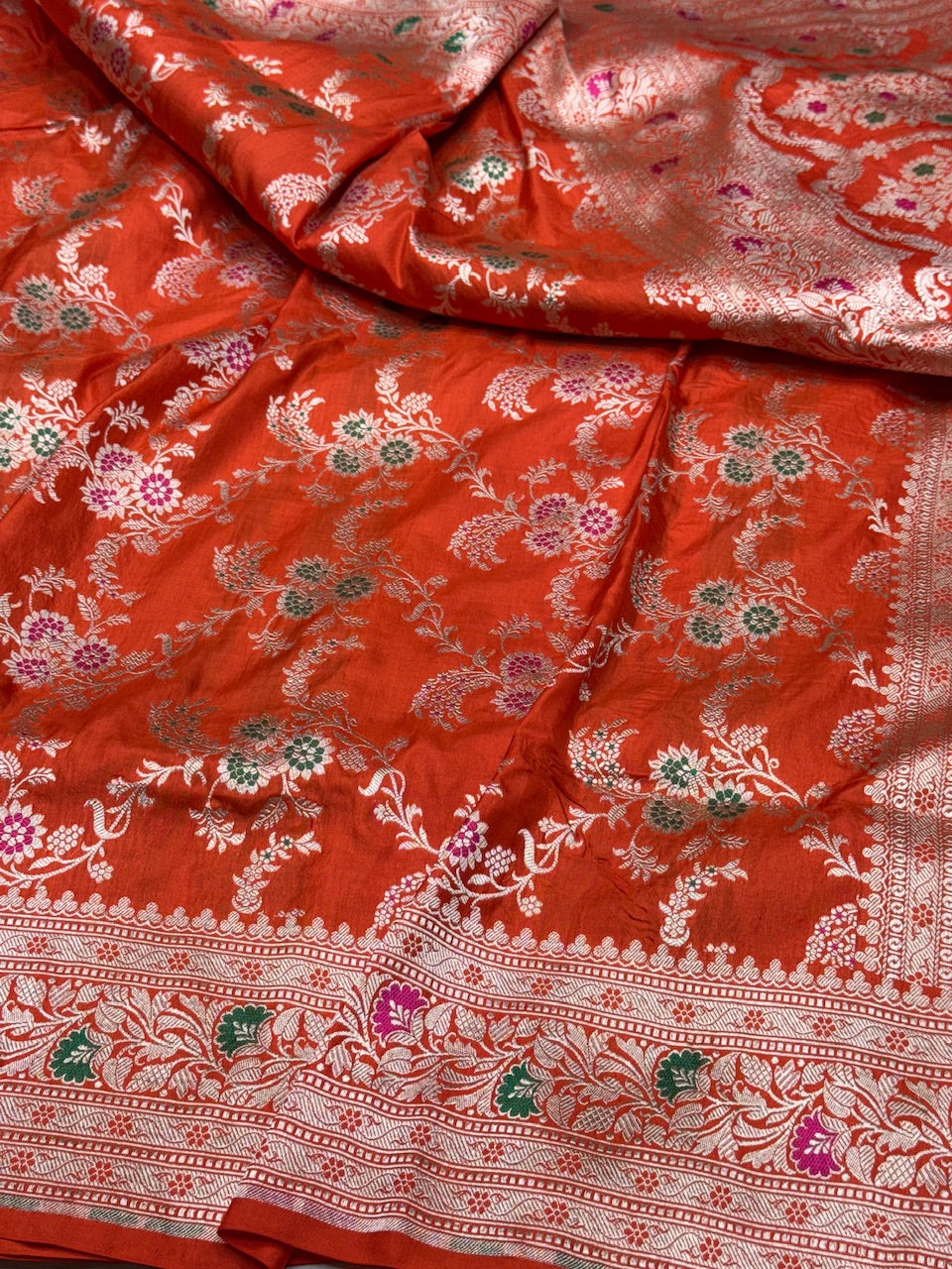 Banarasi Minakari Pure Katan Silk Saree | Pure Silk | Minakari Work | Cutwork Technique | Banarasi Katan Silk Saree