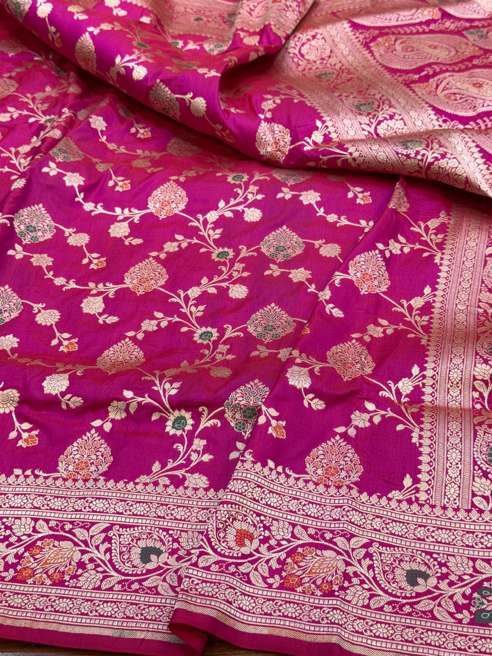 Banarasi Minakari Pure Katan Silk Saree | Pure Silk | Minakari Work | Cutwork Technique | Banarasi Katan Silk Saree