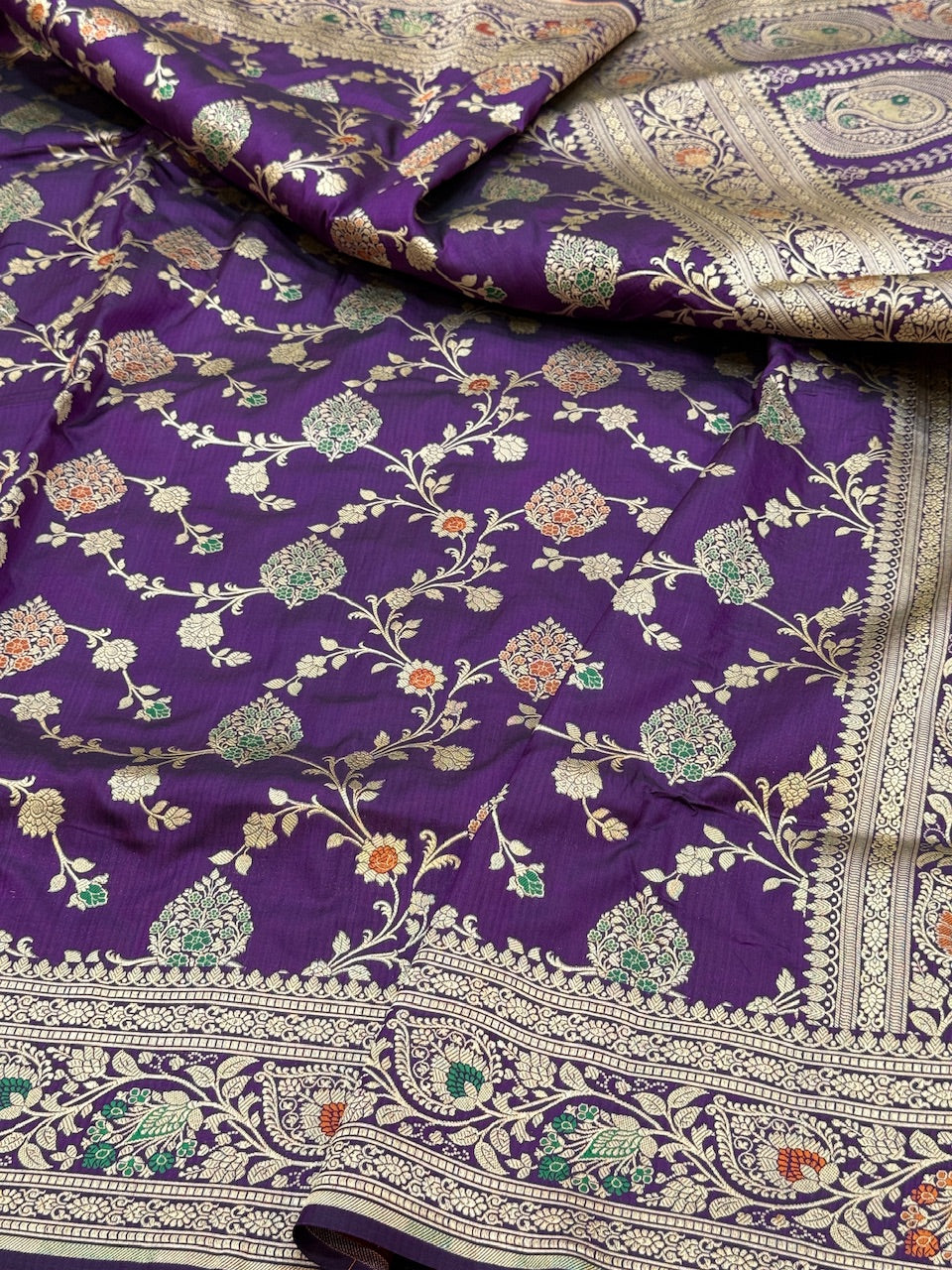 Banarasi Minakari Pure Katan Silk Saree | Pure Silk | Minakari Work | Cutwork Technique | Banarasi Katan Silk Saree