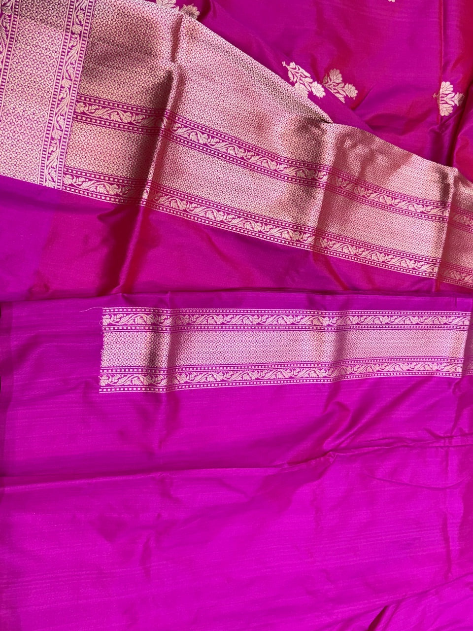 Rani Pink Handwoven Banarasi Silk Saree