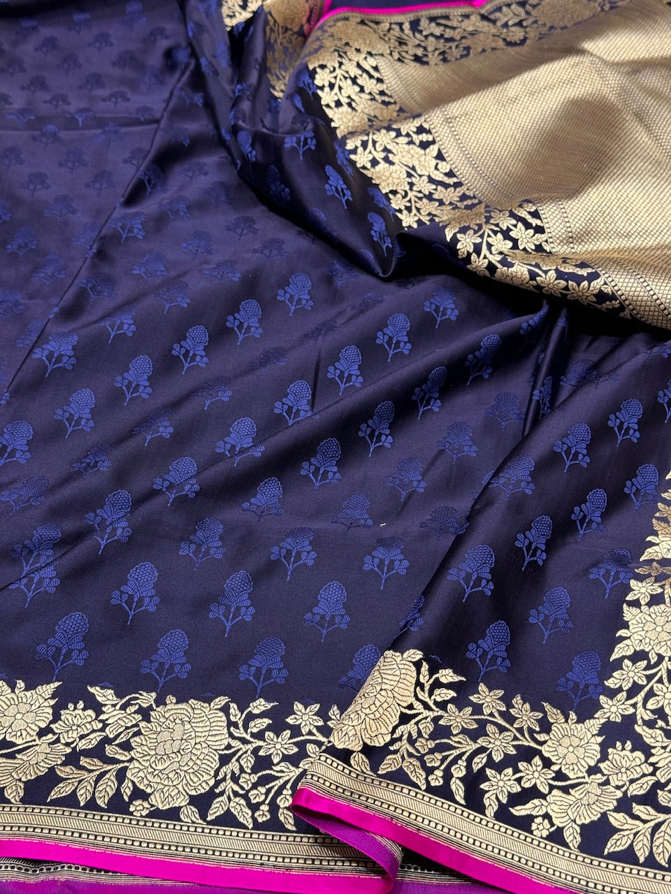 Purple Handwoven Satin Silk Saree