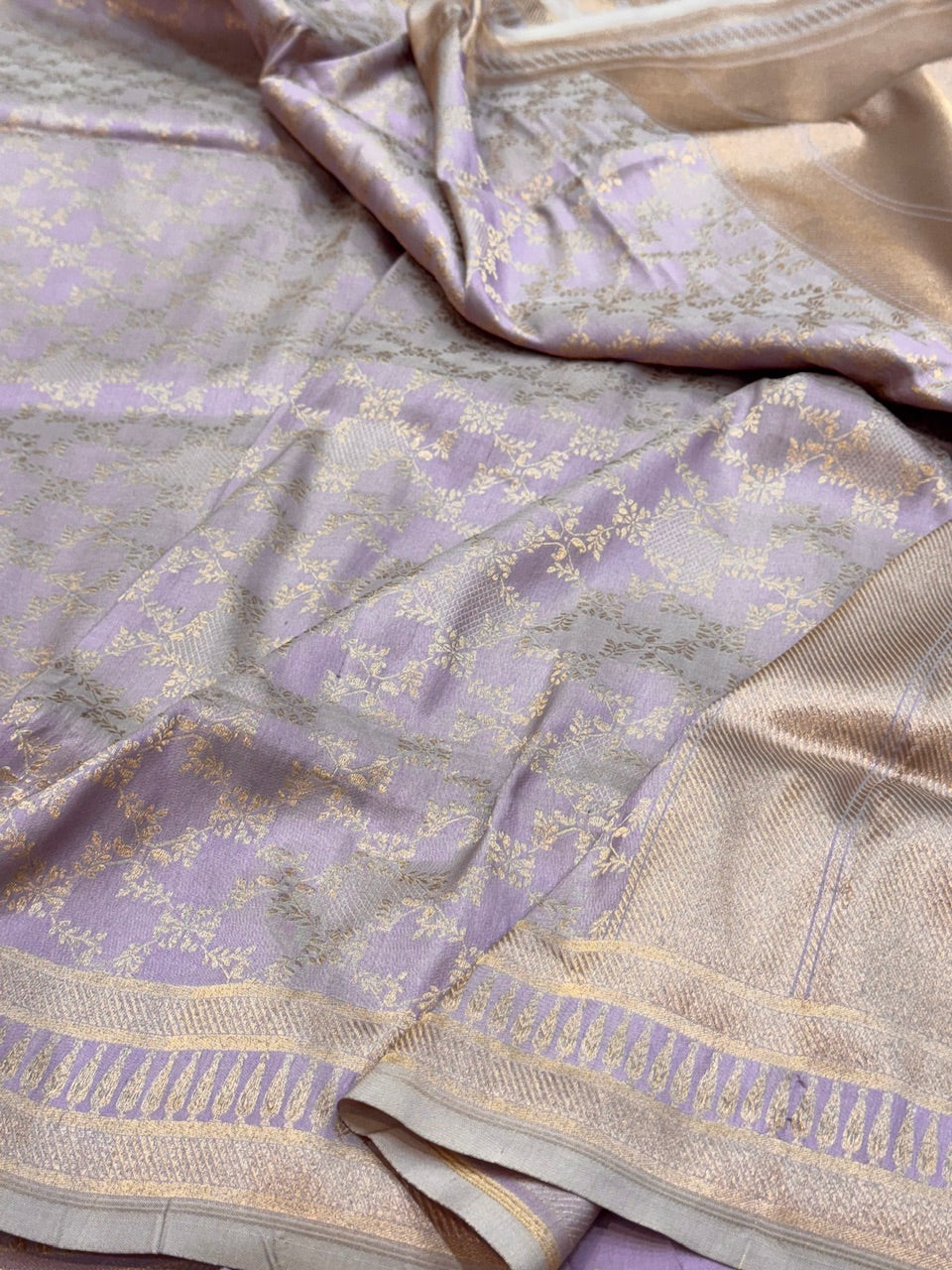 Lavender Pure Silk Brocade Saree