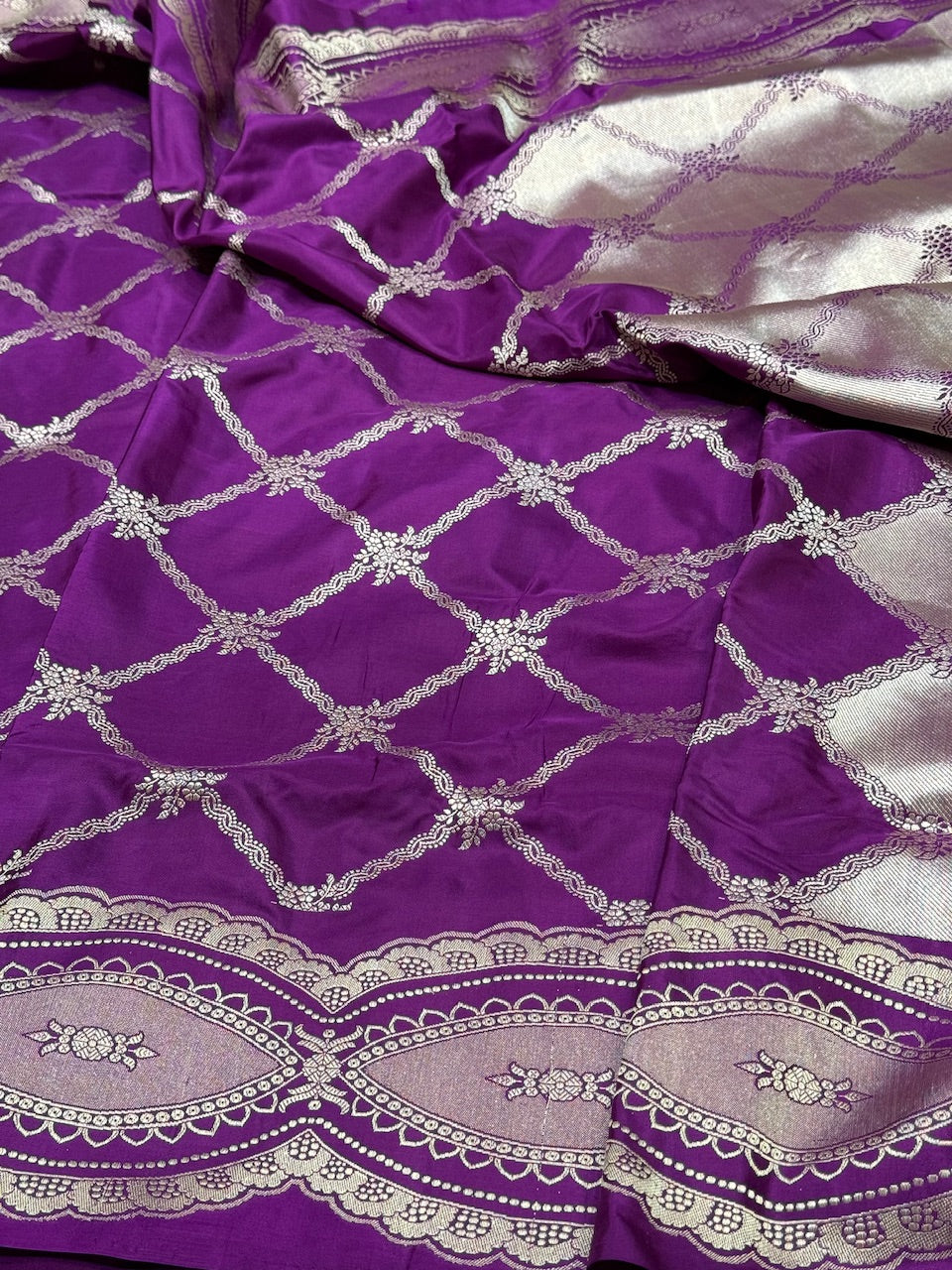 Purple Handwoven Banarasi Silk Saree