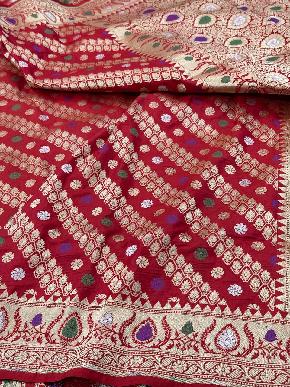 Red Minakari Pure Silk Saree