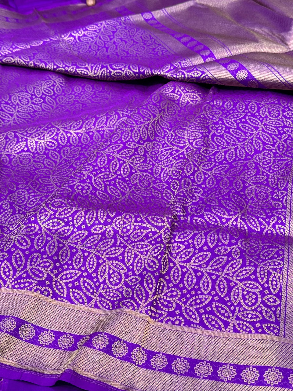 Purple Pure Silk Brocade Saree