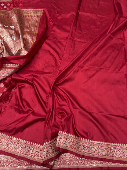 Red Handwoven Pure Silk Banarasi Saree