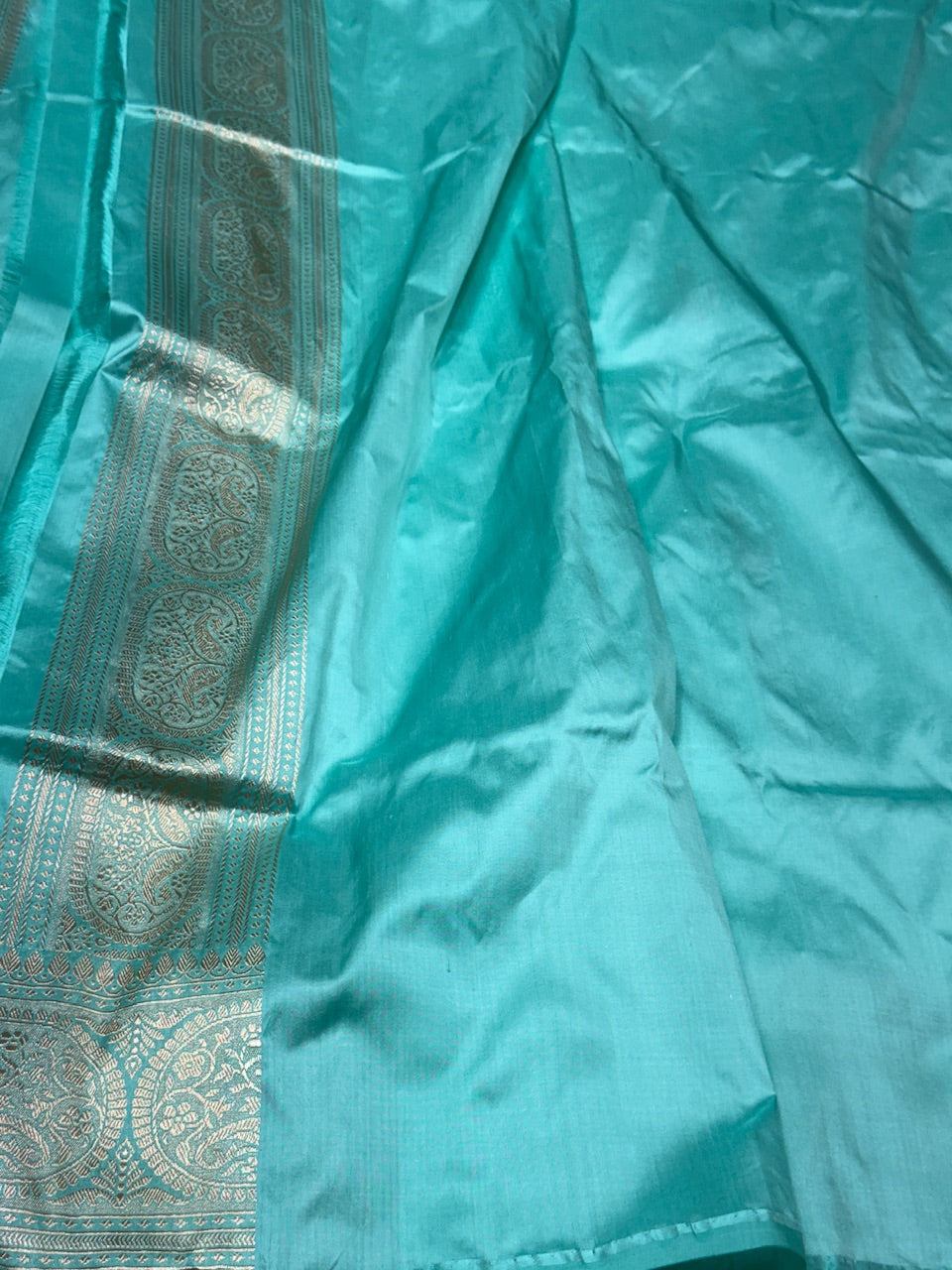 Sea Blue Handwoven Pure Banarasi Silk Saree