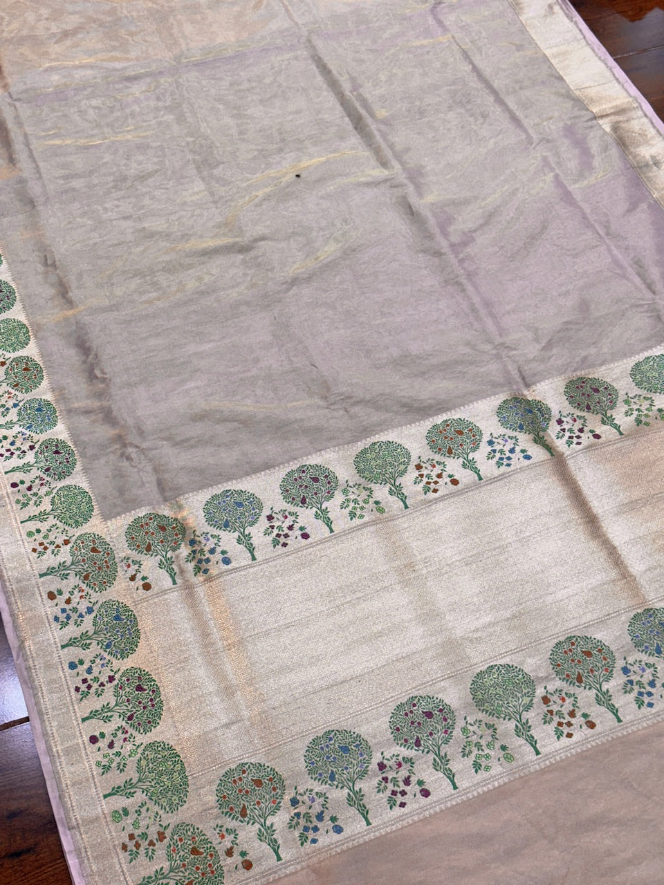 Rose Gold Handwoven Banarasi Pure Tissue Saree