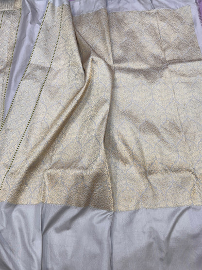 Lavender Ektara Handwoven Pure Banarasi Silk Saree