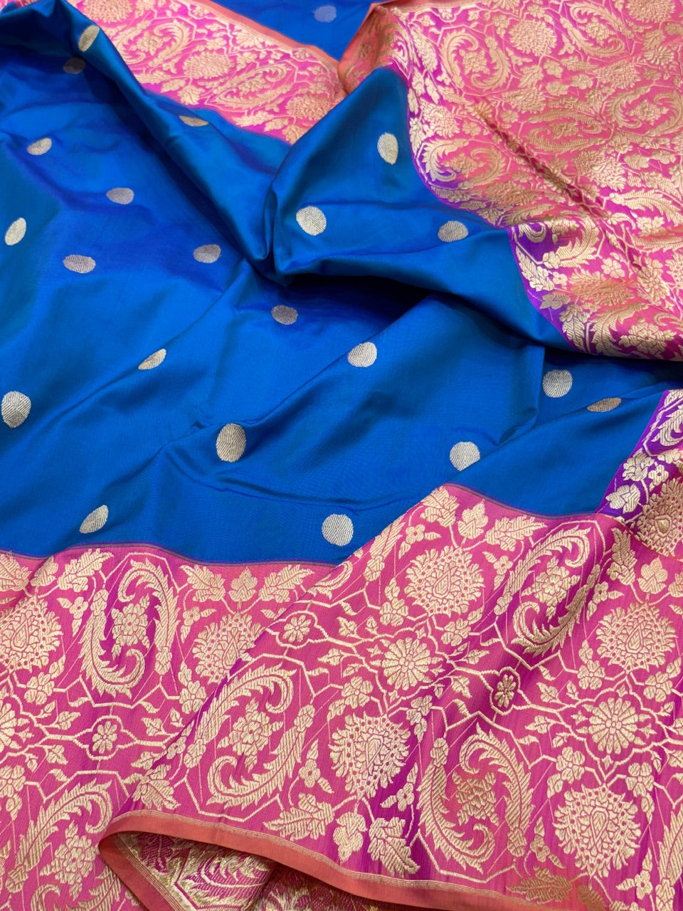 Peacock Blue Ektara Handwoven Pure Banarasi Silk Saree