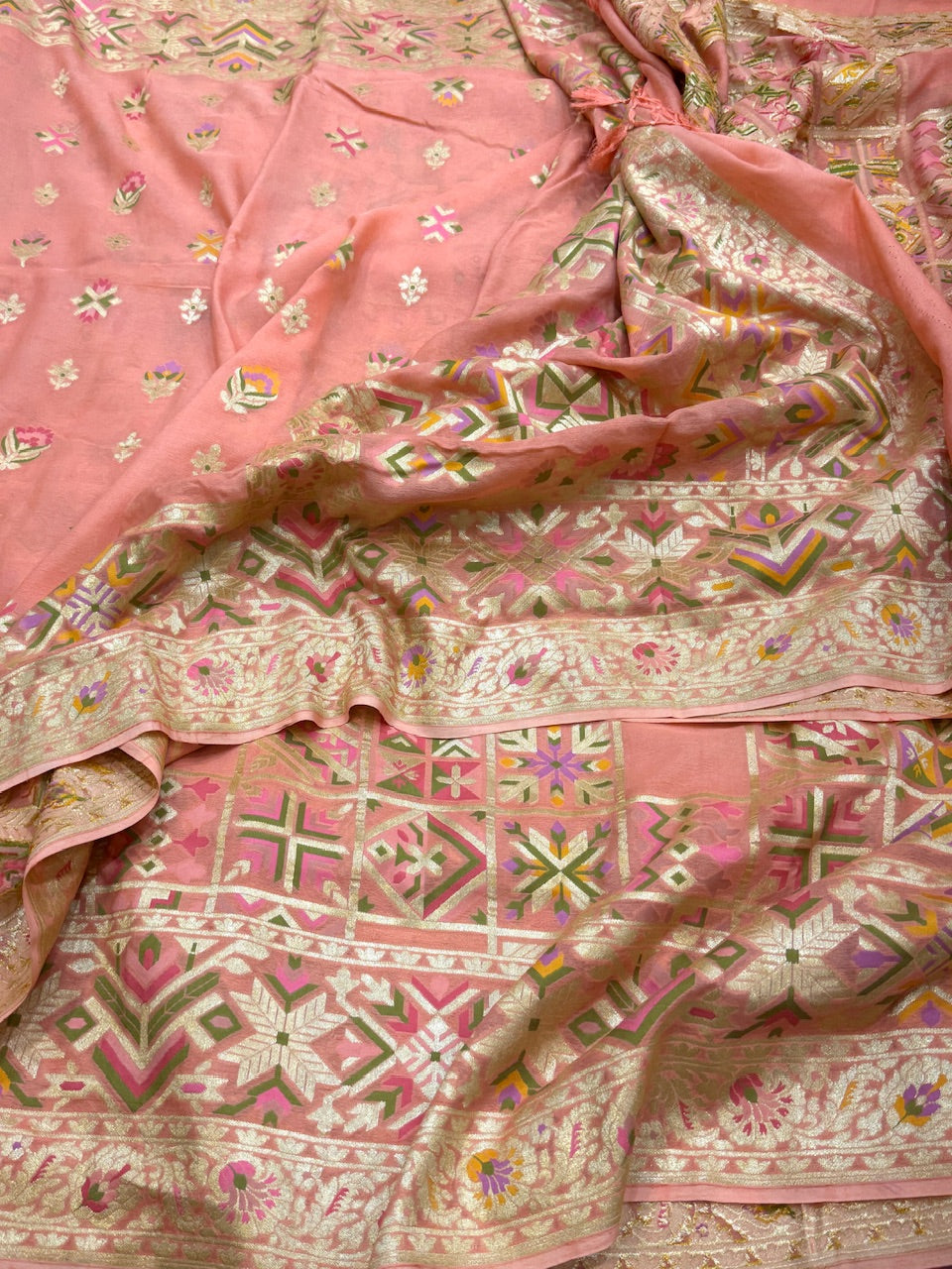 Sea GreenBanarasi Pure Chiffon Georgette Saree