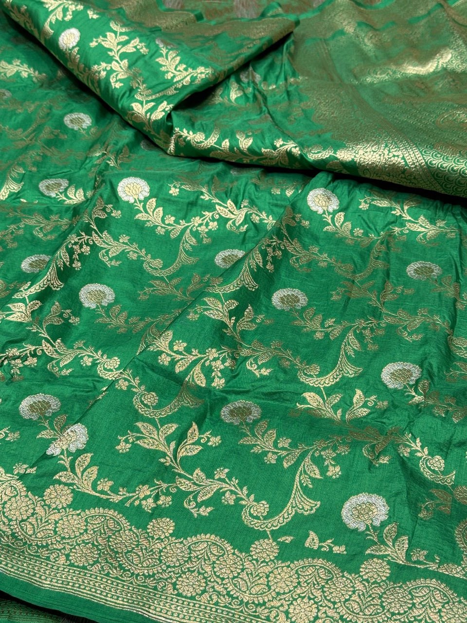 Green Sona Rupa Pure Silk Saree