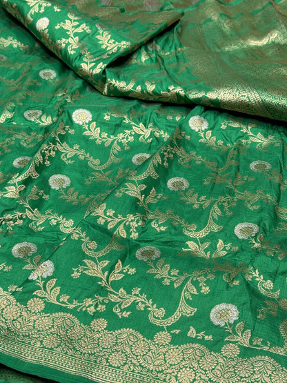 Green Sona Rupa Pure Silk Saree