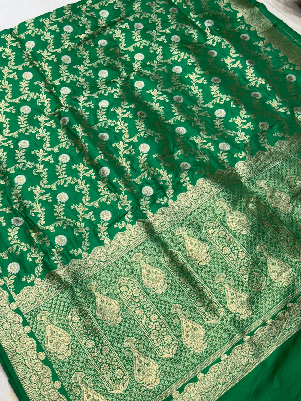 Green Sona Rupa Pure Silk Saree