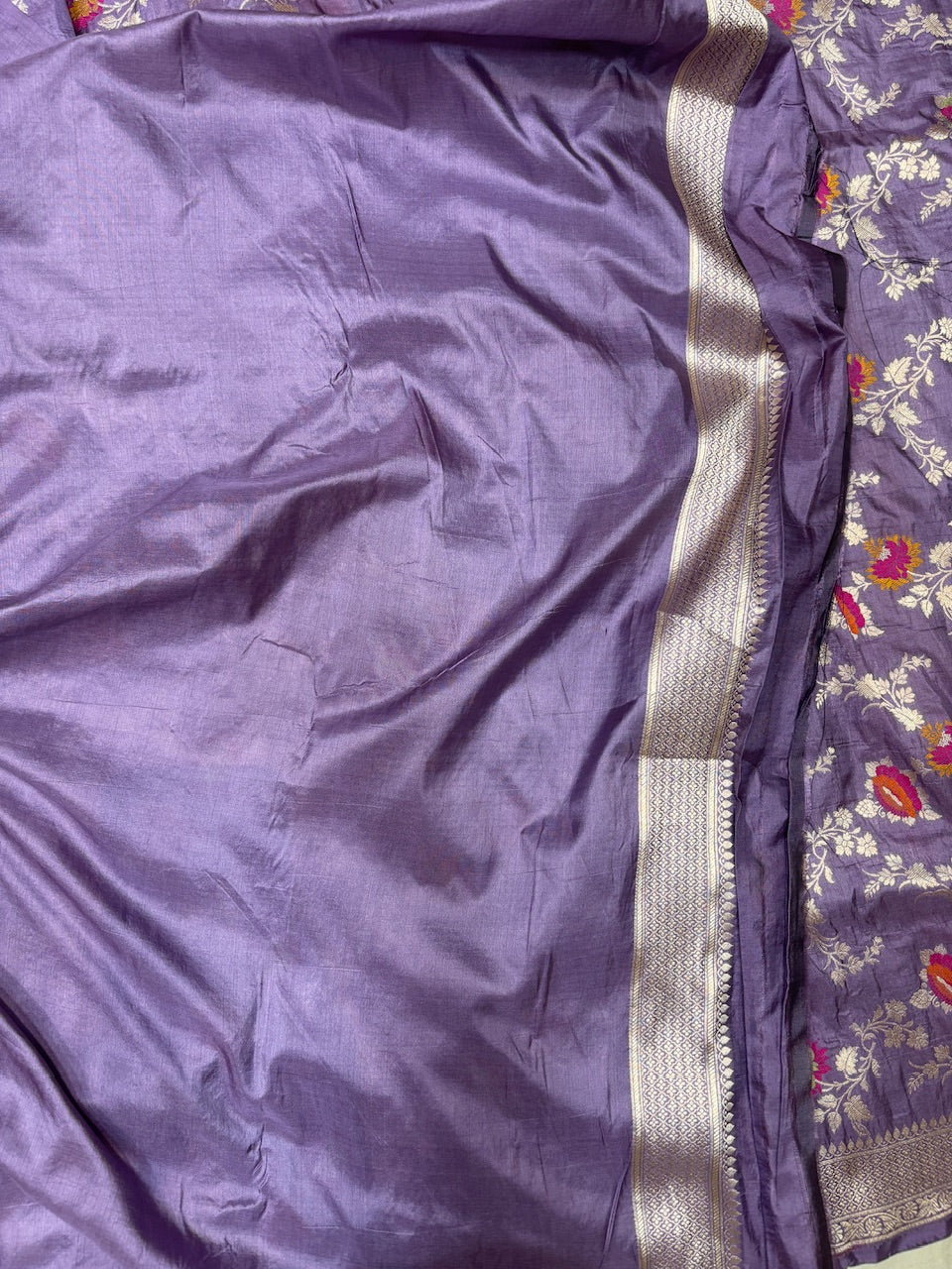 Dusty Lavender Minakari Pure Silk Saree
