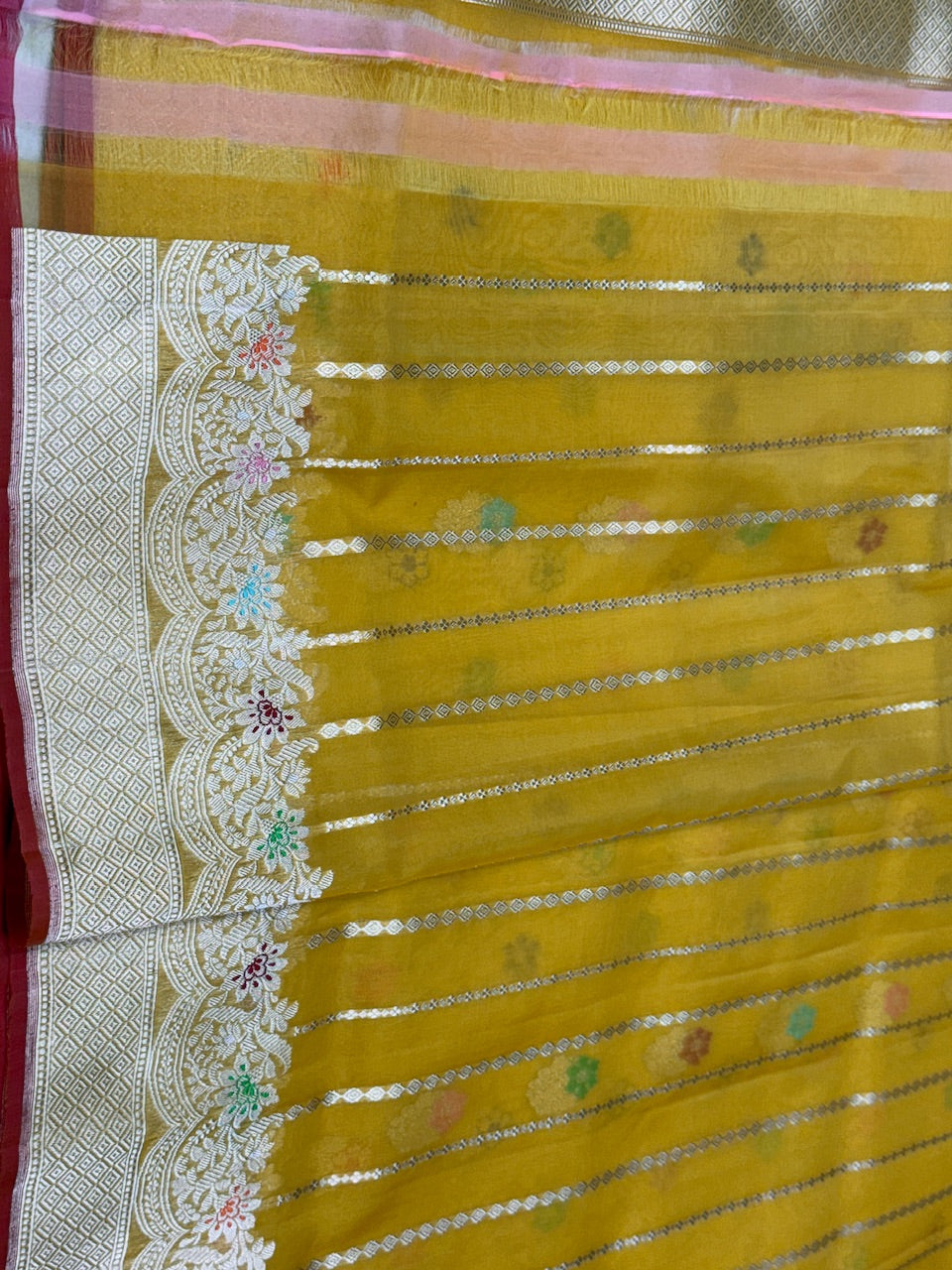Handwoven Pure Banarasi Organza Saree