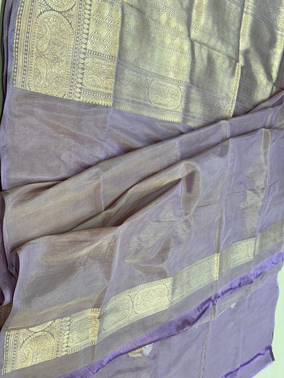 Lavender Handwoven Pure Tissue Saree