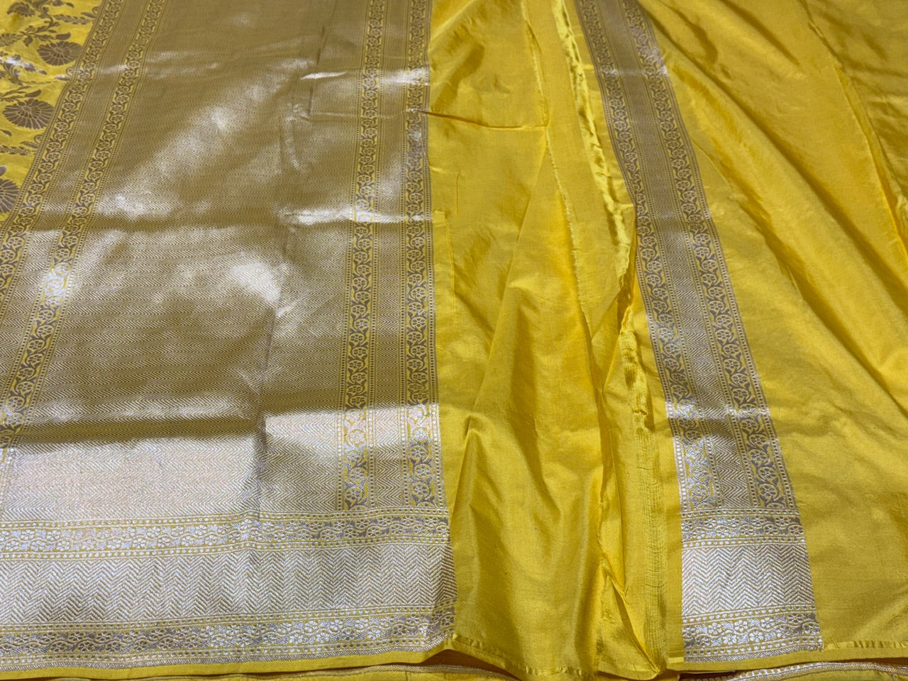 Yellow Pure Silk Saree