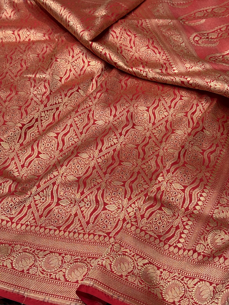 Red Minakari Pure Silk Brocade Saree