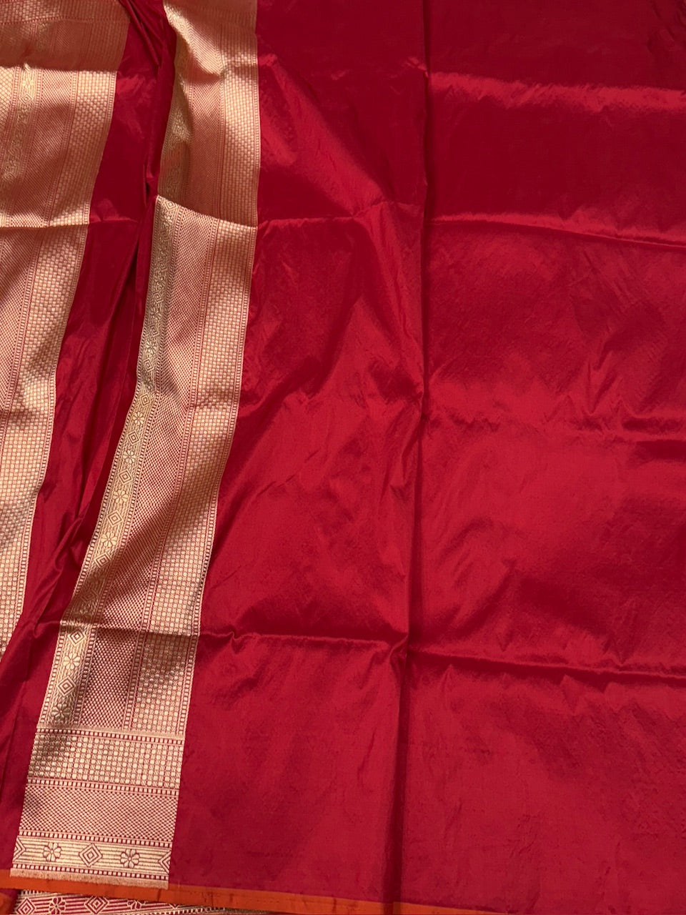 Red Handwoven Pure Silk Brocade Saree