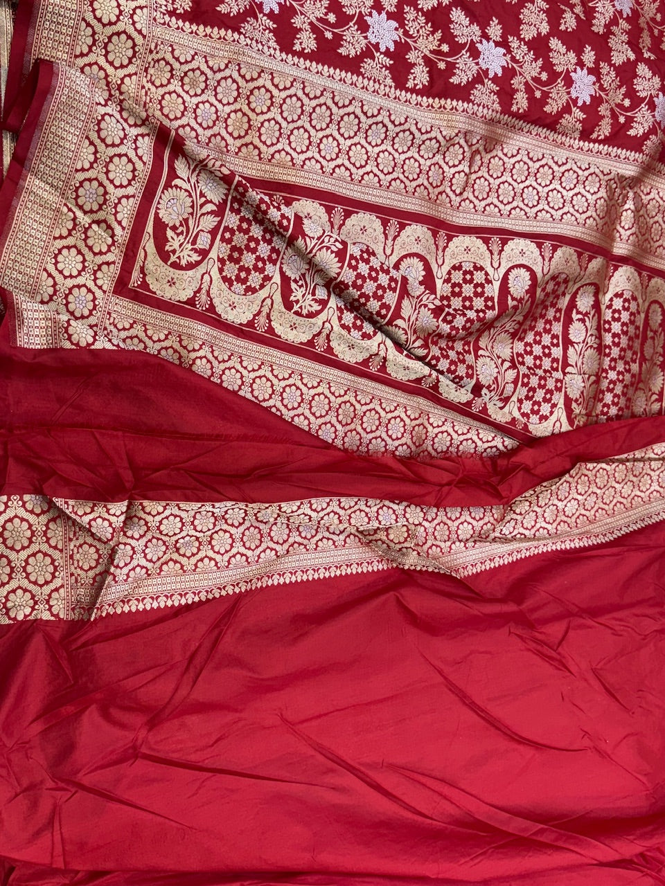 Red Sona Rupa Pure Silk Saree