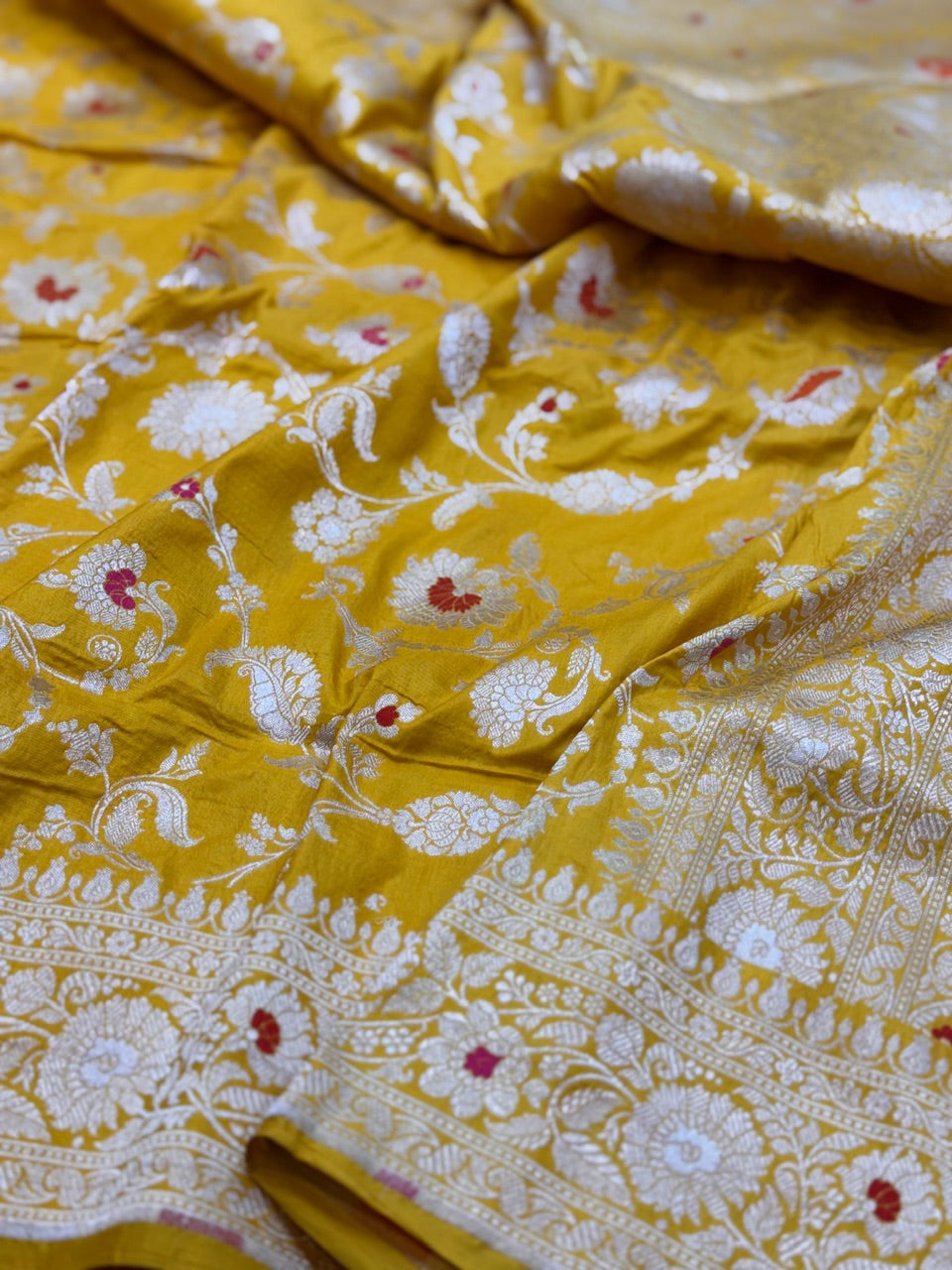 Yellow Minakari Pure Silk Saree