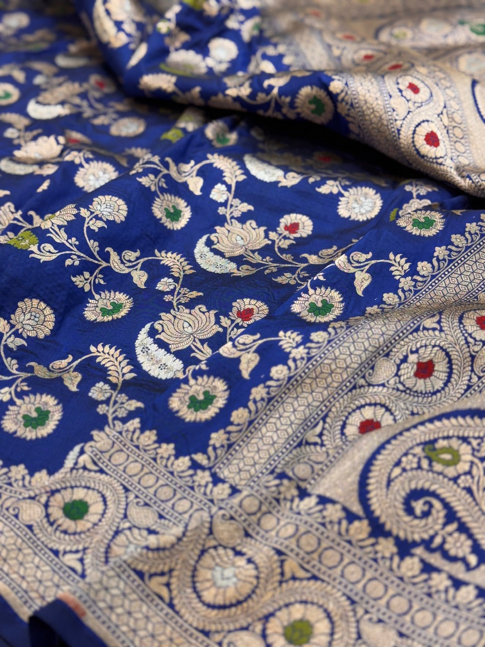 Royal Blue Minakari Pure Silk Saree