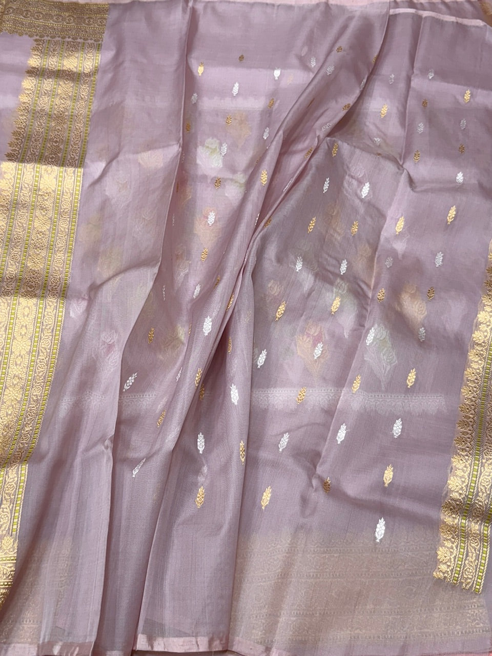 Mauve Handwoven Pure Ektara Organza Saree