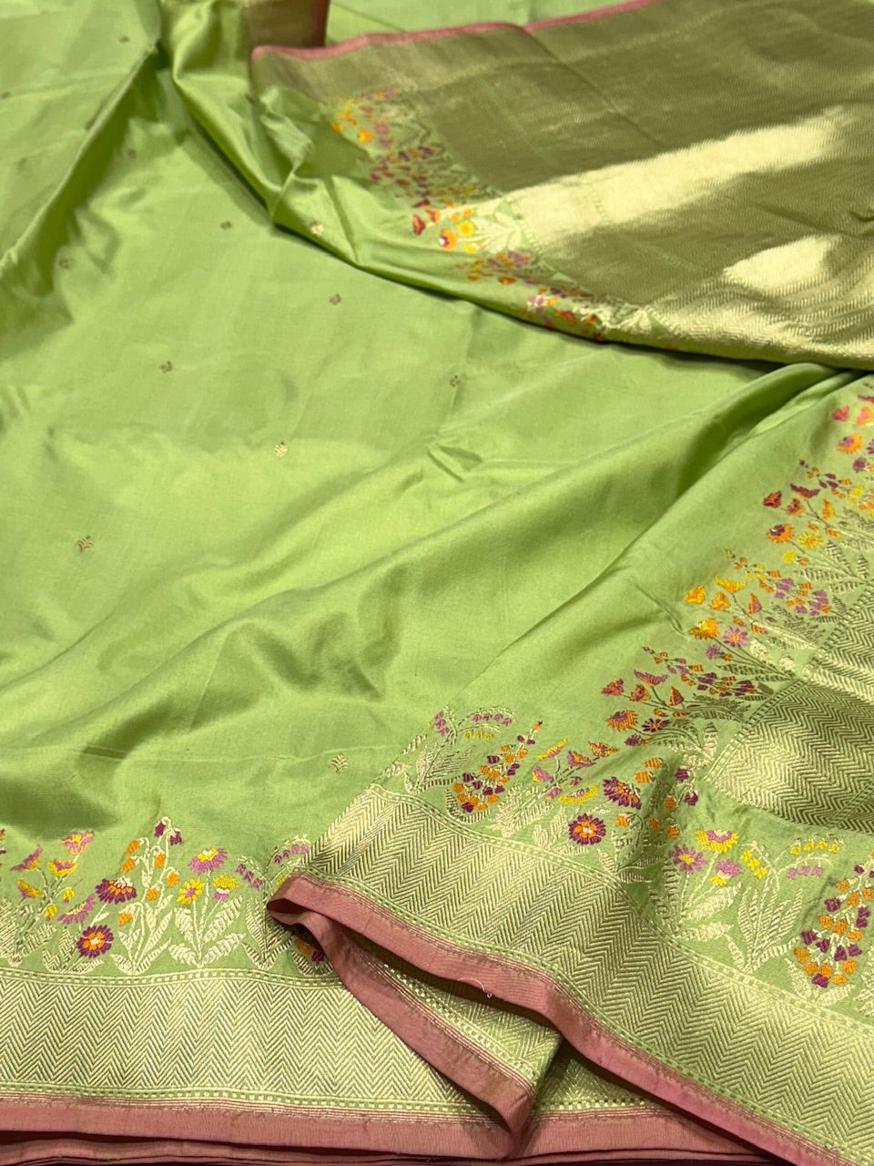 Pista Handwoven Banarasi Silk Saree