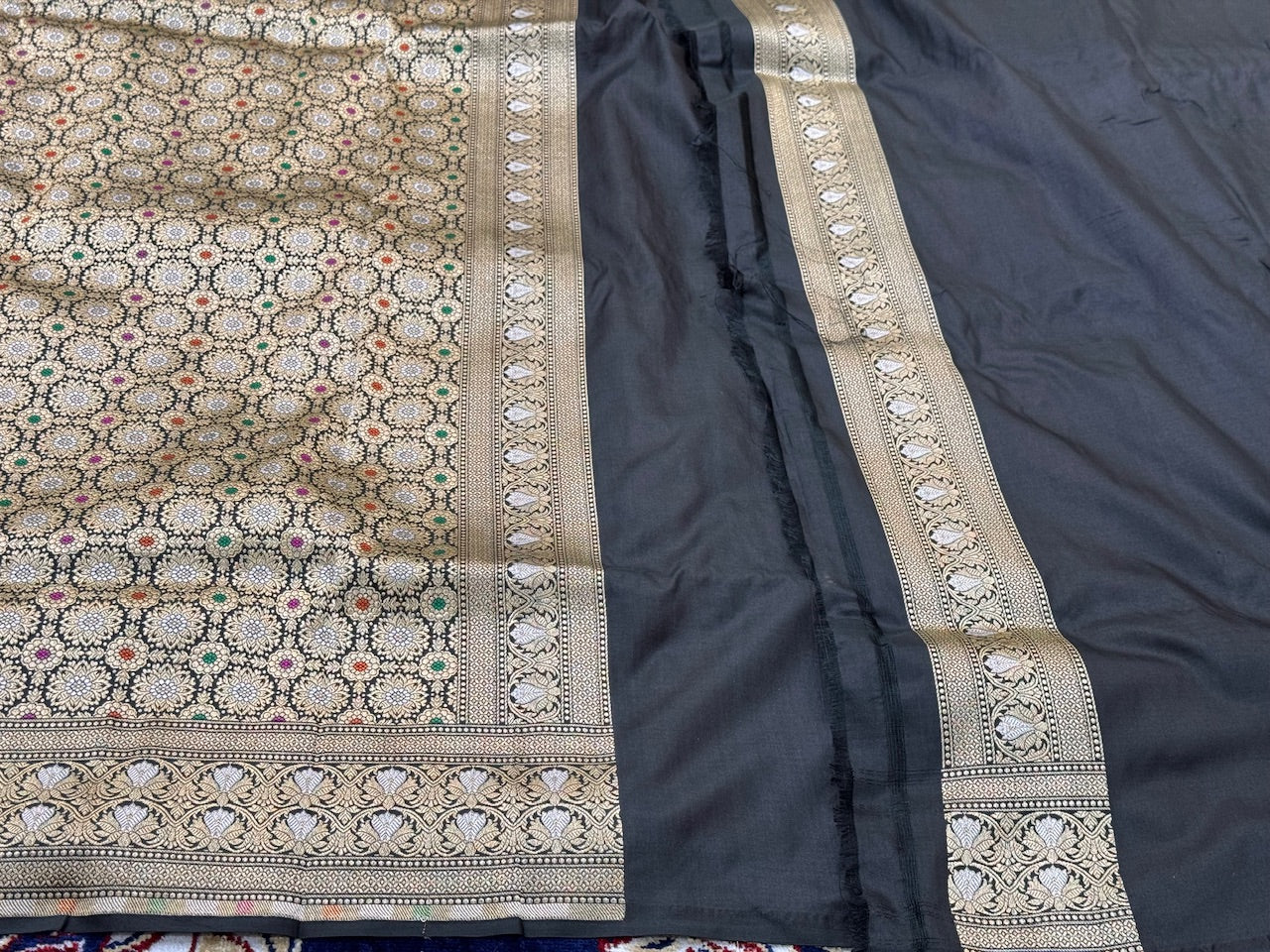 Black Minakari Pure Silk Saree