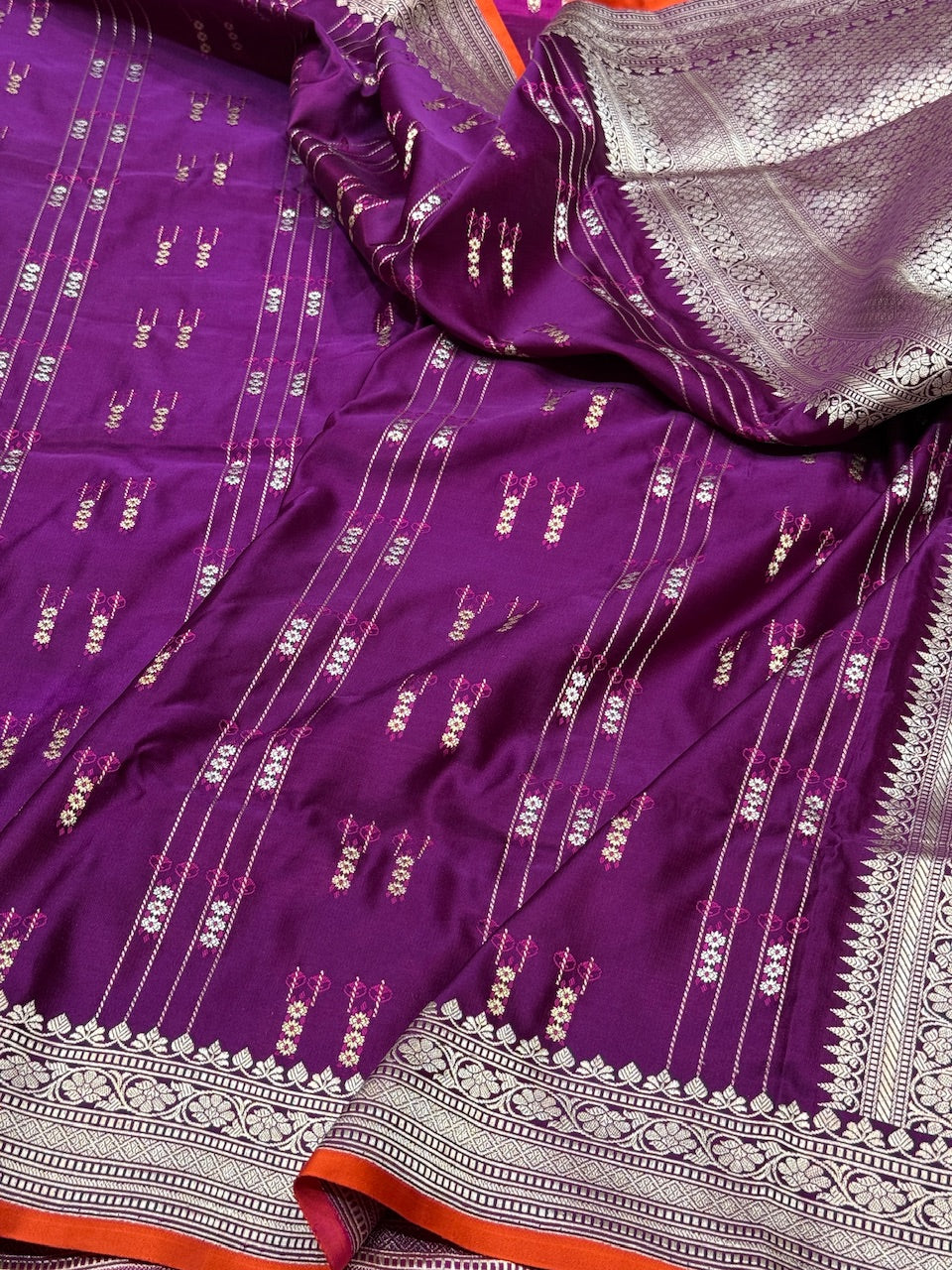 Handwoven Banarasi Satin Tanchoi Silk Saree