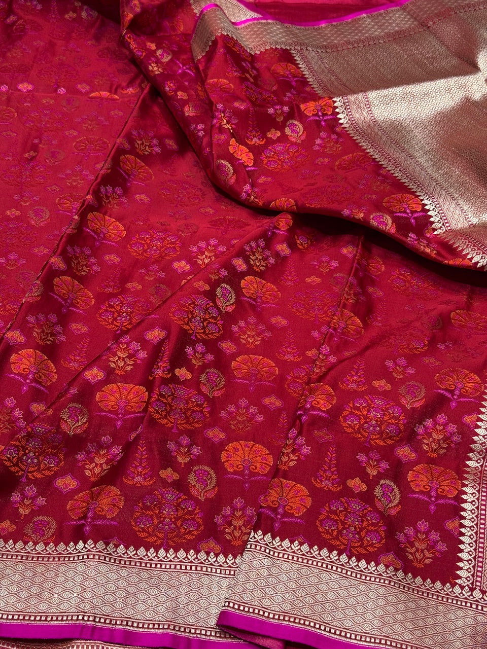 Handwoven Pure Banarasi Satin Silk Saree