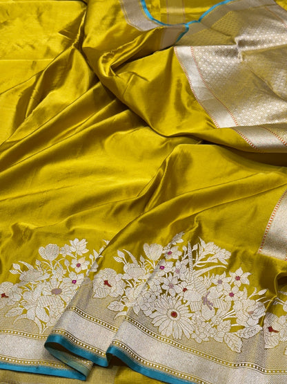 Handwoven Banarasi Pure Mashru Satin Silk Saree