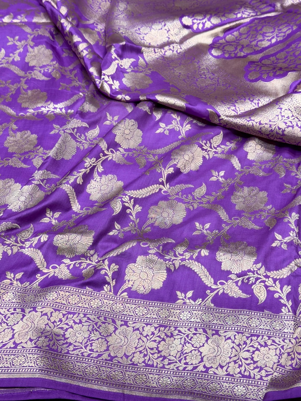 Lavender Pure Silk Saree