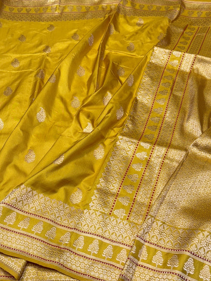 Yellow Handwoven Ektara Pure Silk Saree