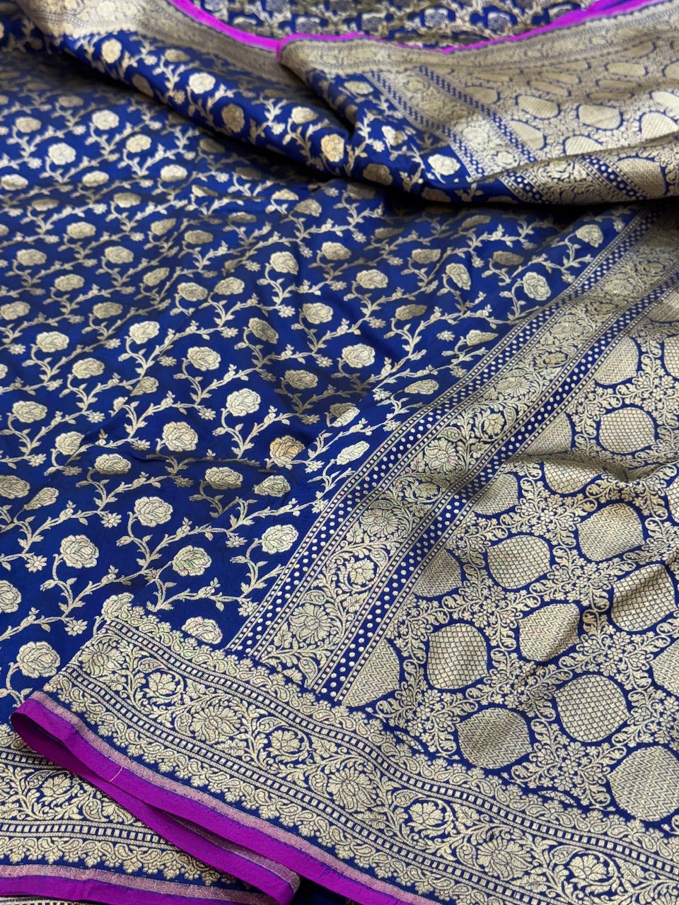 Royal Blue Pure Silk Saree