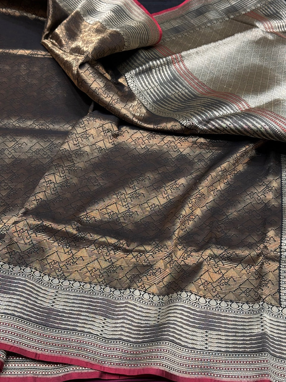 Copper Handwoven Brocade Saree