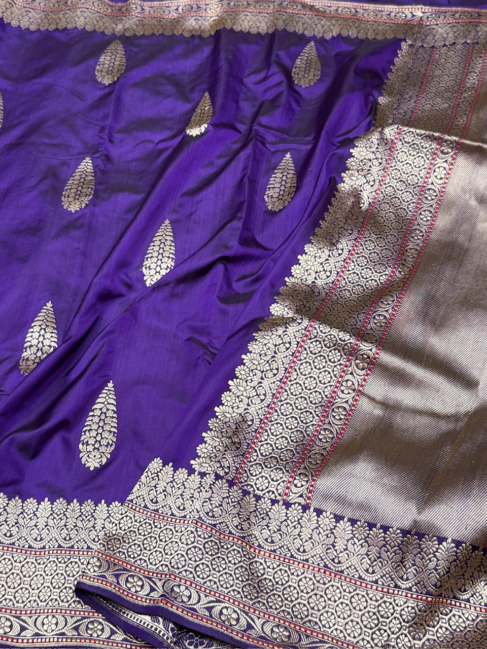 Purple Handwoven Ektara Pure Silk Saree