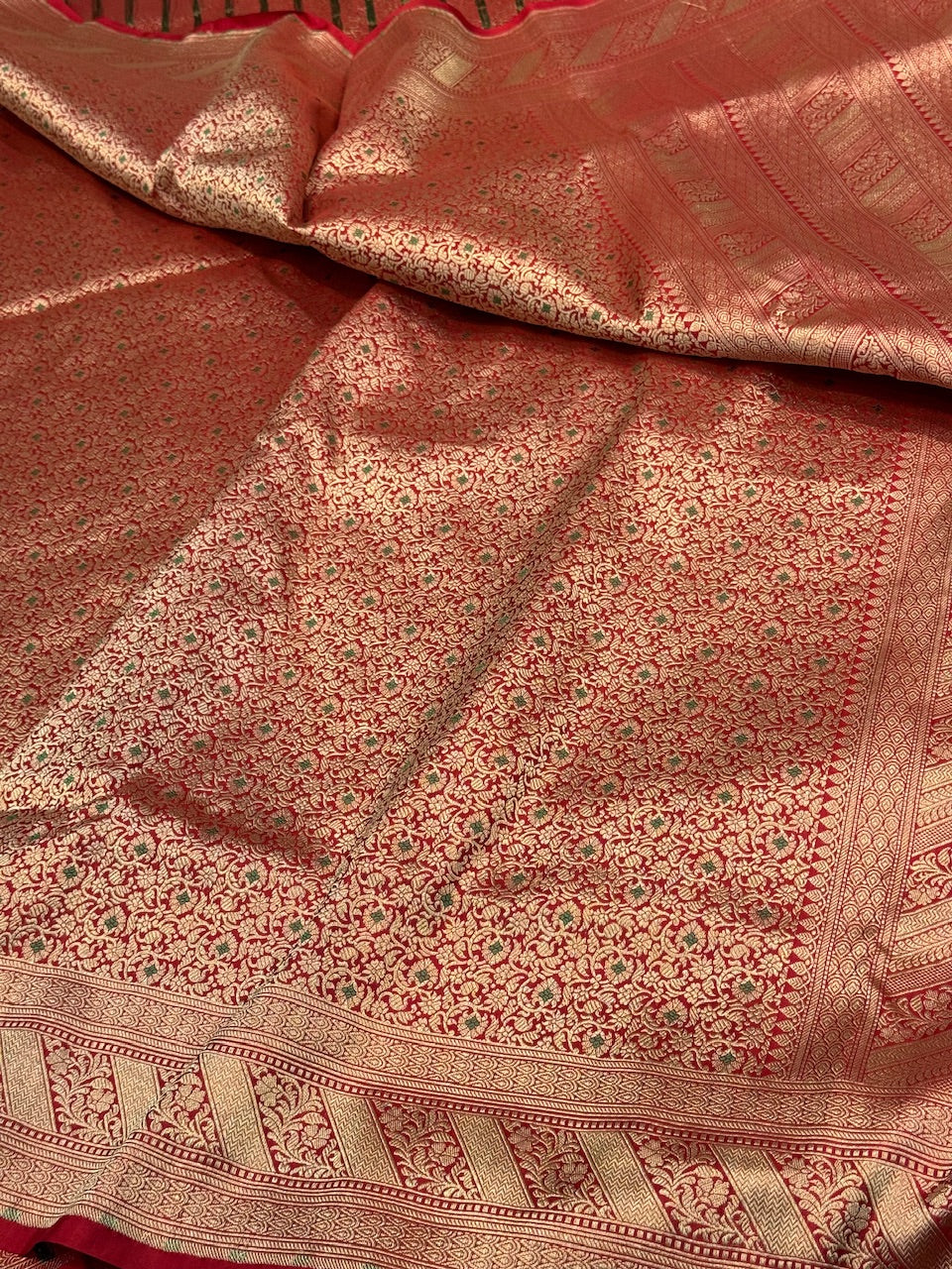 Red Pure Silk Brocade Saree