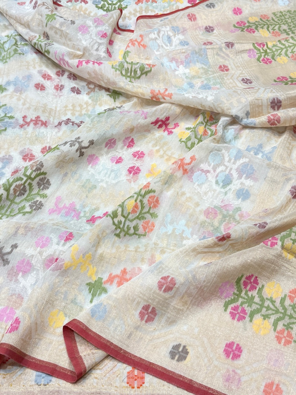 Banarasi Pure Muslin Cotton Jamdani Saree