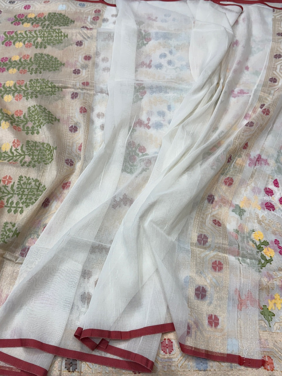 Banarasi Pure Muslin Cotton Jamdani Saree