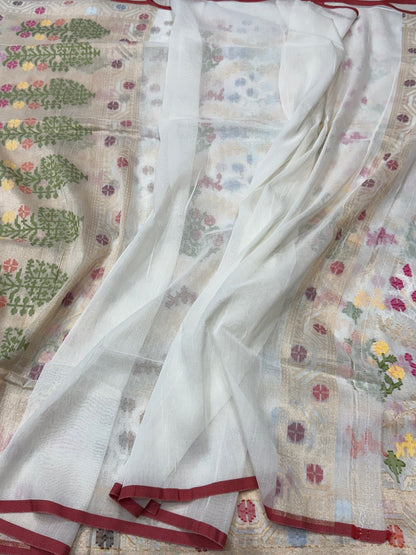 Banarasi Pure Muslin Cotton Jamdani Saree