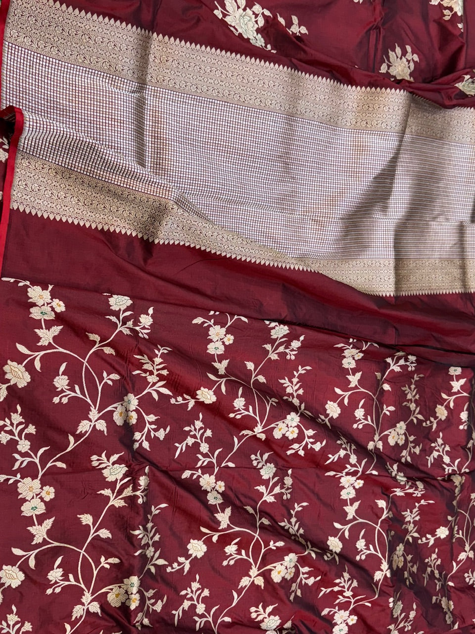 Maroon Minakari Pure Silk Saree