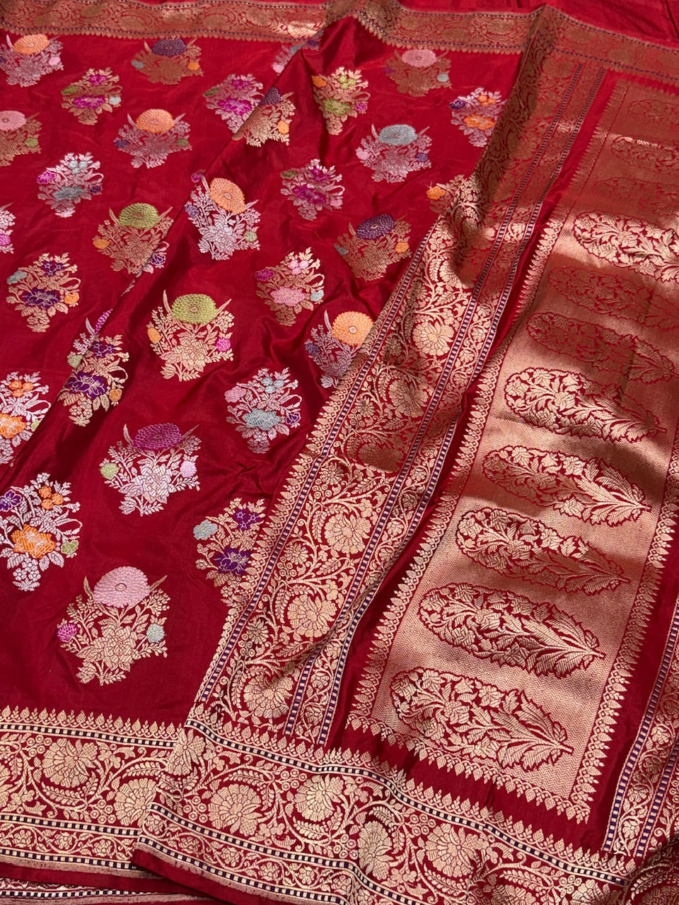 Red Handwoven Banarasi Pure Silk Saree