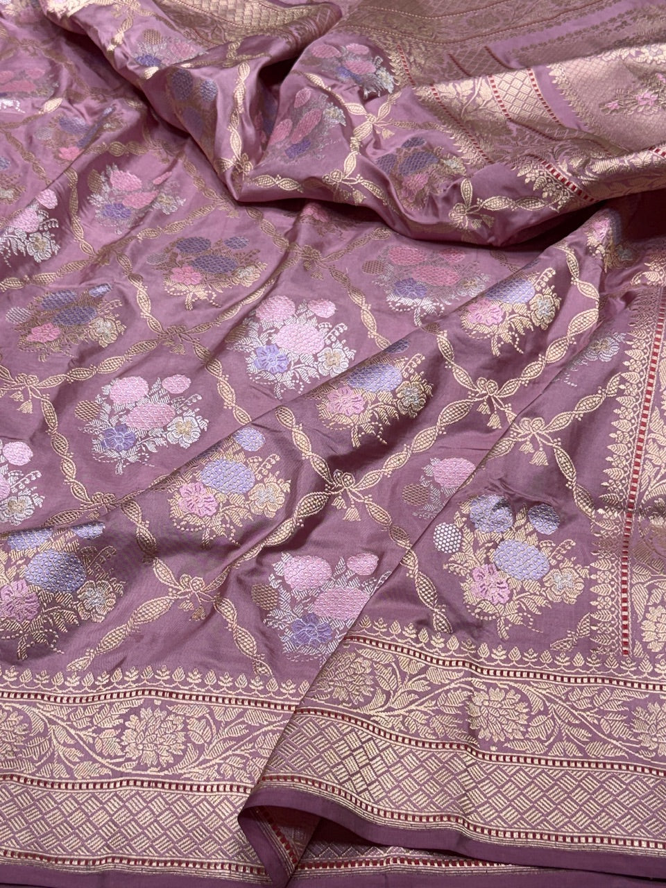 Gajiri Pink Handwoven Banarasi Pure Silk Saree
