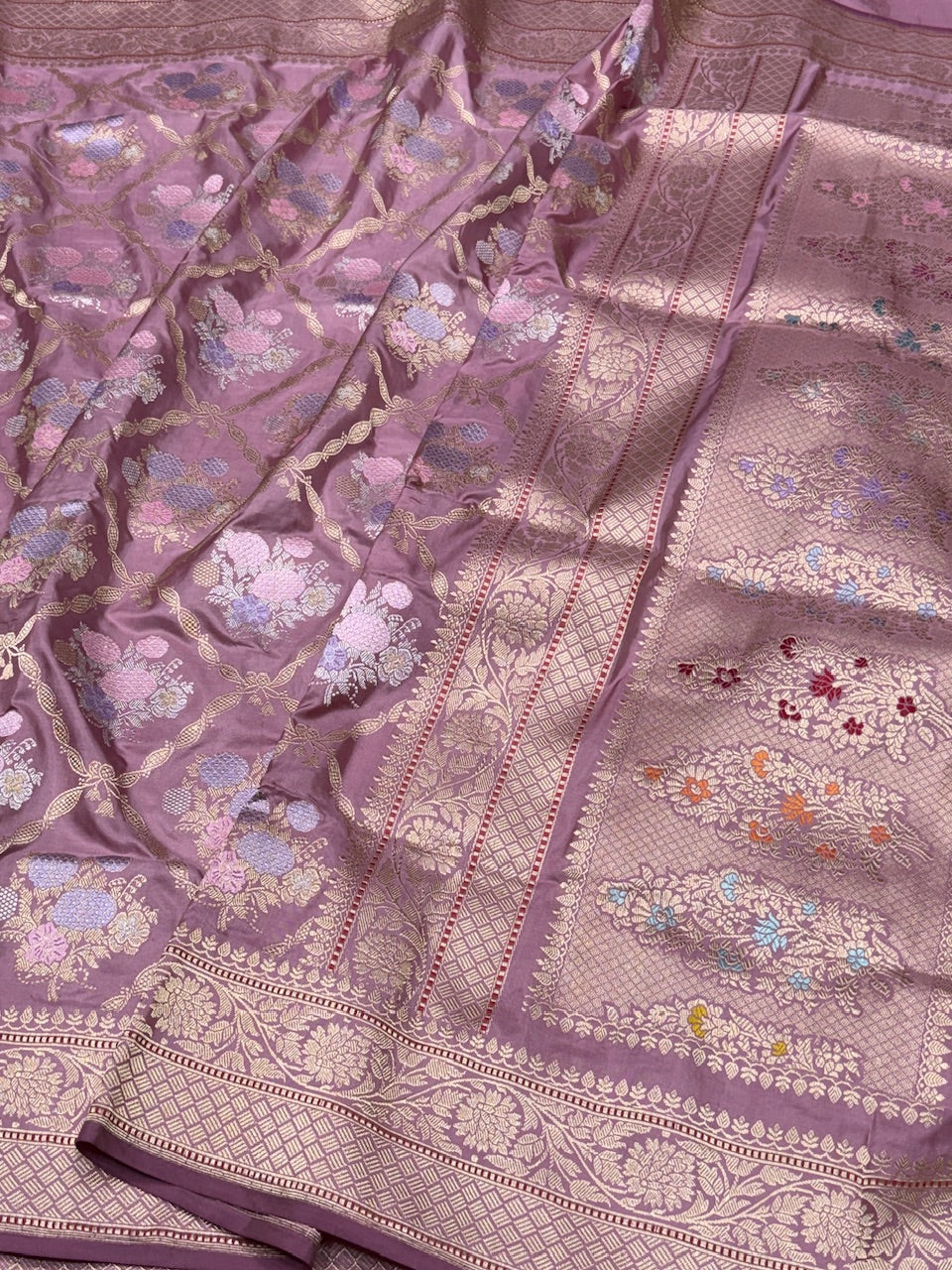 Gajiri Pink Handwoven Banarasi Pure Silk Saree