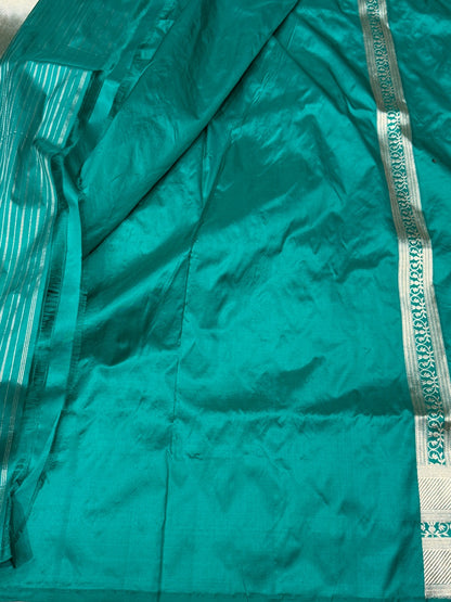 Sea Green Handwoven Pure Banarasi Silk Saree