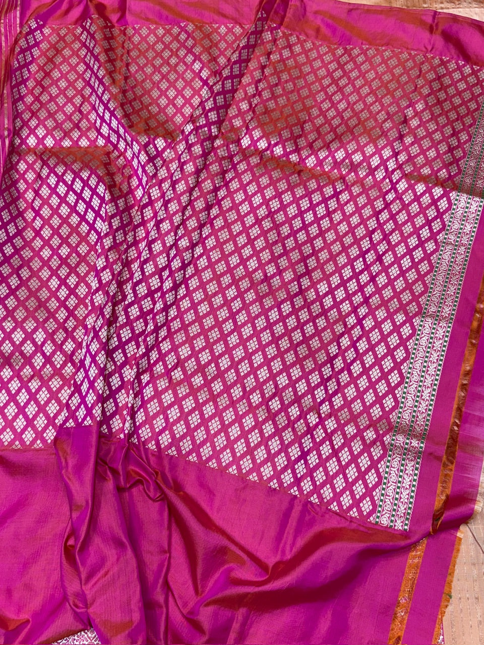 Peach Handwoven Ektara Pure Silk Saree