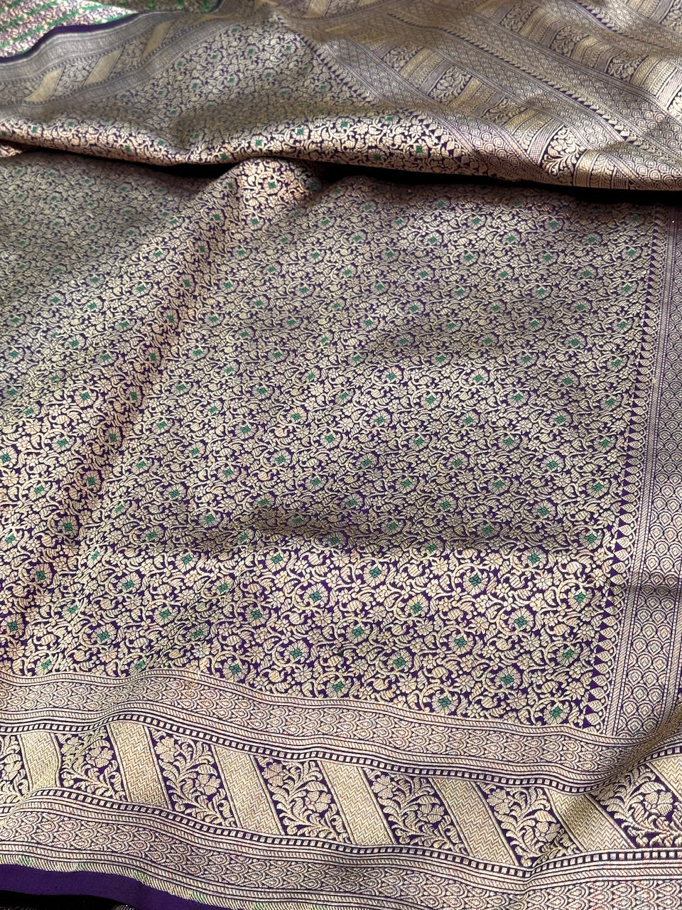 Purple Pure Silk Brocade Saree